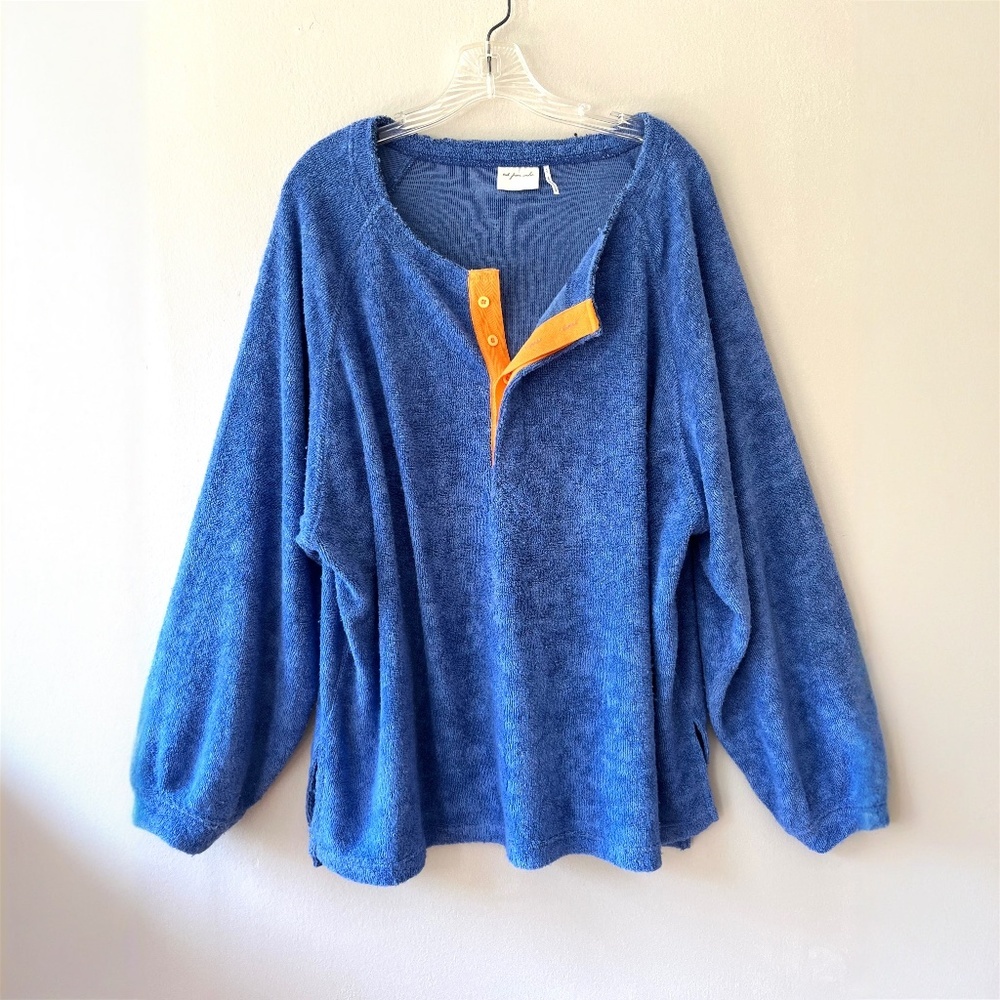 UO Sz XL Oversized Soft Terrycloth Popover‎ Sweatshirt Swim Cover Up COOL